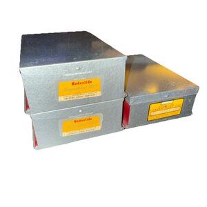 Vintage Kodak Kodaslide Compartment File Red Slide Storage Tip-Out 10 Metal Box